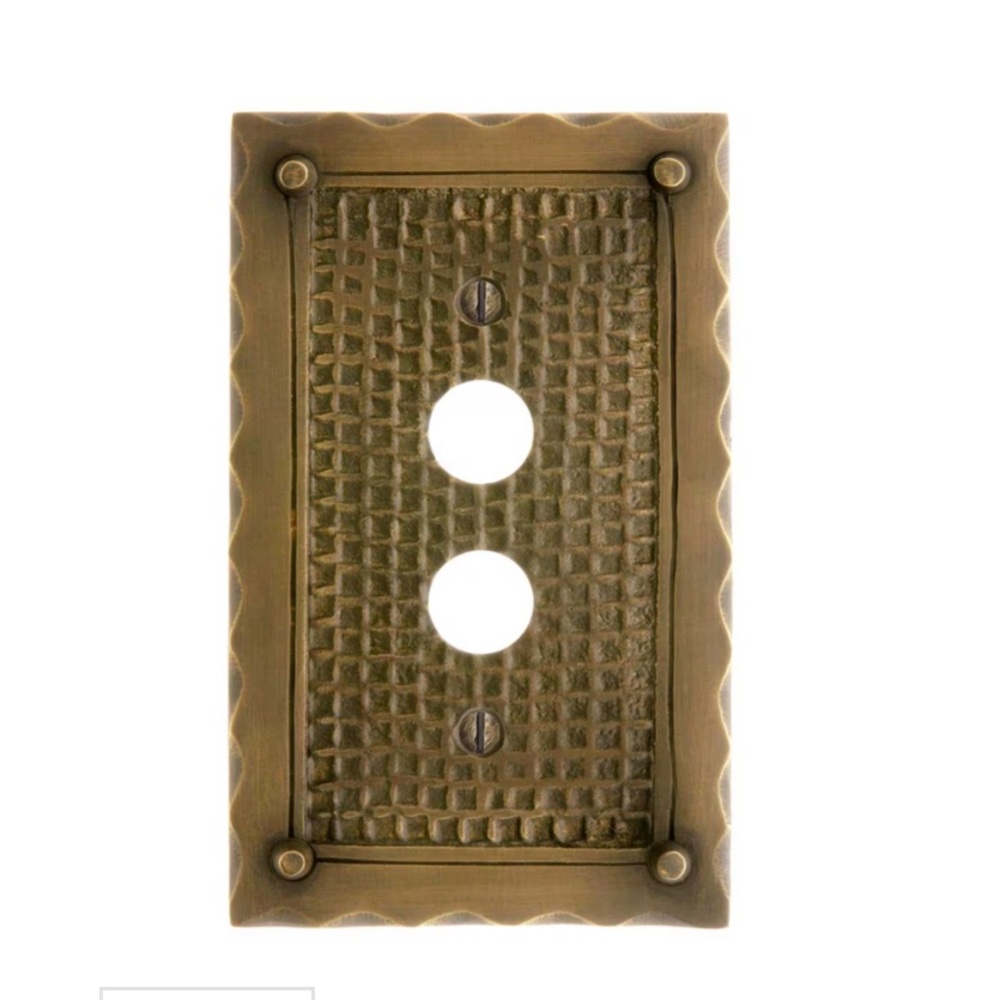 Bungalow Style Single Push Button Switch Plate from Antique Hardware